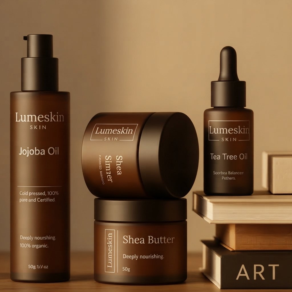 Lumeskinlab routine set — jojoba oil, shea butter, tea tree oil